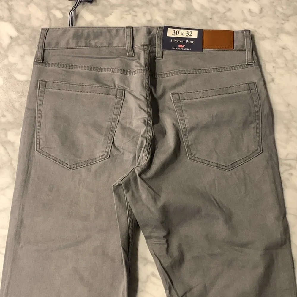 Vineyard Vines “leeward Luxe” 5 pocket pants, gray harbor, 30x32, NWT